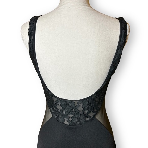 Vintage Black Blanche by Ralph Montenero Lace Mesh Maxi Long Slip Dress Size XS - Picture 9 of 12